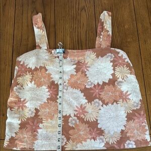 Faherty Pink and Orange Crop Tank Top
